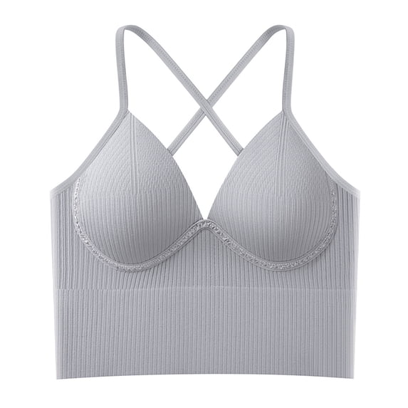 Summer Savings Clearance 2025! TAGOLD Womens Plus Size Bra Clearance,Summer Casual Bras for Womens,Women's Ruched Sports Bras Padded Workout Tops Medium Support Crop Tops