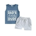 thumbnail image 1 of THDHVS Baby Boy Outfits,Newborn Boy Outfits,Boy Clothes Toddler Baby Boys Summer Outfits Sleeveless T-Shirt Shorts Set Blue 18-24 Months, 1 of 8