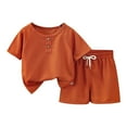 thumbnail image 1 of THDHVS Baby Boy Outfits,Newborn Boy Outfits,Toddler Baby Boy Clothes Summer Short Sleeve T Shirt and Shorts Cute Infant Baby Boy Outfits Clothing Set Orange 2-3 Years, 1 of 6