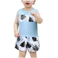 thumbnail image 1 of THDHVS Baby Boy Outfits,Newborn Boy Outfits,Toddler Baby Boy Summer Outfit Sleeveless T Shirt Top Casual Shorts Set Infant Newborn Clothes Blue 9-12 Months, 1 of 8
