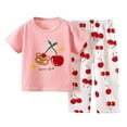 thumbnail image 1 of THDHVS Girls Casual Outfits,Summer Outfits Sets for Kids,Kid's Print Pajamas Conditioning Set Two-piece Set Newborn Underwear Set, 1 of 3