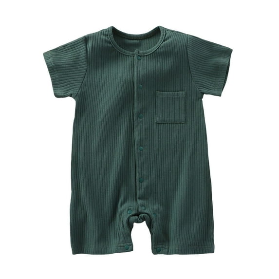 THDHVS Baby Onesies,Newborn Onesies Boy,Solid Color Cute Breathable Cotton Jumpsuit Summer Clothes Boys Girls Baby Round Neck Short Sleeve Rompers Army Green 0-3 Months