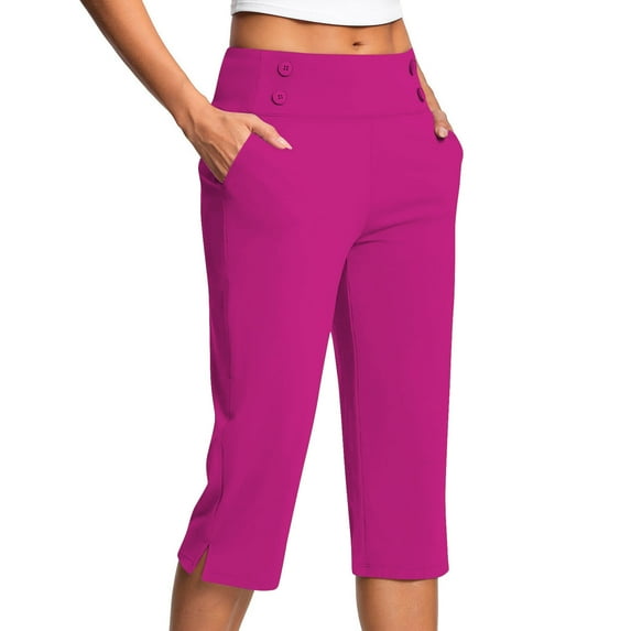 THDHVS Bermuda Shorts for Women,Women's Shorts,Women Oversized Drying Tight Elastic Comfortable Fitness Pants Yoga Pants Hot Pink 2XL
