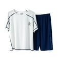 thumbnail image 1 of THDHVS Boys Summer Outfits,Kids Casual Sets,Kids Summer Sport T-Shirt and Shorts Set Solid Color Clothing Sets Tracksuit Dark Blue 6-7 Years, 1 of 7