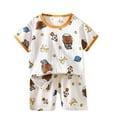 thumbnail image 1 of THDHVS Boys Summer Outfits,Toddler Boy Outfits,Toddler Baby Boy Summer Outfit Short Sleeve T Shirt Top Casual Shorts Set Infant Newborn Clothes Khaki 1-2 Years, 1 of 3
