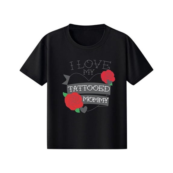 THDHVS Boys Summer T-shirts,Toddler Casual Tops,Short Sleeve Crew Neck Boys T-Shirt with Chest Print Soft Cotton Shirts Black 6-7 Years
