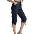 thumbnail image 1 of Summer Savings Clearance 2025! THDHVS Casual Pants for Women,Womens Shorts,Cargo Sweatpants for Womens Comfy Butt Lift Stretch Bermuda City Shorts Dark Blue XL, 1 of 5