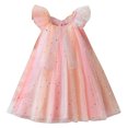 thumbnail image 1 of THDHVS Summer Dresses for Kids,Girls Casual Dresses,Girls' Summer Sleeveless Ruffled Lace Round-Neck Embroidery Mesh Princess Bow Skirt, 1 of 7