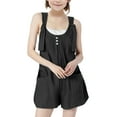 thumbnail image 1 of Summer Savings Clearance 2025! THDHVS Girls Romper,Rompers for Girls,Kids Summer Strap Short Adjustable Shoulder Strap Jumpsuit Sleeveless Loose Overalls Cute Rompers Black 9-10 Years, 1 of 6