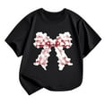 thumbnail image 1 of THDHVS Girls Shirts,Girls Tops,Girls Soft Short Sleeve T-Shirts Glitter Print Cute Design Black 7-8 Years, 1 of 4