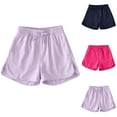 thumbnail image 1 of THDHVS Girls' Shorts,Shorts for Teen Girls,Summer Shorts Solid Color Elastic Waist Track Shorts with Pocket Hot Pink 11-12 Years, 1 of 7