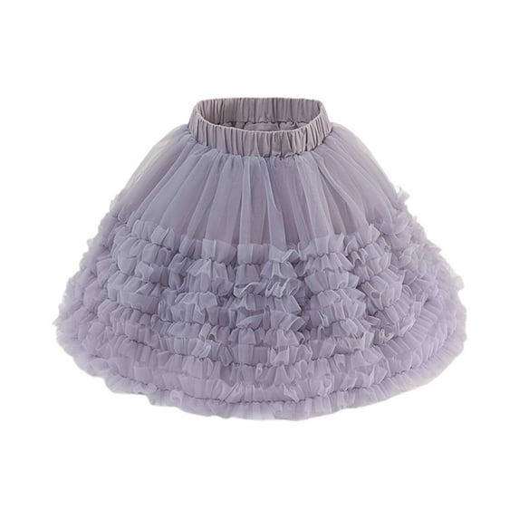 THDHVS Tutu Skirt for Girls,Girls Skirts,Girls' Fashion Solid Color Mesh High Waist Cake Skirt Half Skirt Stretchy Breathable Performance Skirts 5-6 Years