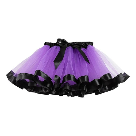 THDHVS Girls Skirts,Skirts for Girls,Toddler Girls Layered Skirt Dance Dress Ruffle Tiered Clubwear Purple 5-6 Years