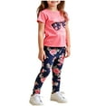 thumbnail image 1 of Summer Savings Clearance 2025! THDHVS Girls Summer Outfits,Kids Casual Clearance Sets,Summer Short Sleeve Round Neck Blouses and Casual Shorts Baby Sport Suit Shorts Pink 3-4 Years, 1 of 6