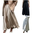 thumbnail image 1 of THDHVS Long Skirts for Women,Maxi Skirt,Women's Solid Color Casual Long Skirt Khaki L, 1 of 6