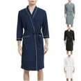 thumbnail image 1 of THDHVS Mens Robe,Robe for Men,Lightweight Mid-Length Robe Available in Plus Size White 3XL, 1 of 5