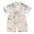 thumbnail image 1 of THDHVS Newborn Casual Outfits,Summer Onesies Jumpsuit for Newborn ,Baby Bag Fart Clothes Summer Thin Cotton Belly Protection Baby Jumpsuit Summer Clothes Newborn Clothes White 9-12 Months, 1 of 3