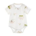 thumbnail image 1 of THDHVS Newborn Boy Clothes,Newborn Onesies,Kid's Comfortable Jumpsuit Baby Summer Short Sleeve Breathable Bag Fart Clothes White 3-6 Months, 1 of 3