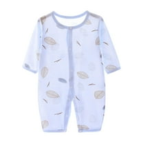 THDHVS Newborn Boy Clothes,Newborn Onesies,Kid's Comfortable Jumpsuit Baby's Summer Long Sleeve Breathable Bag Fart Jacket Blue 3-6 Months