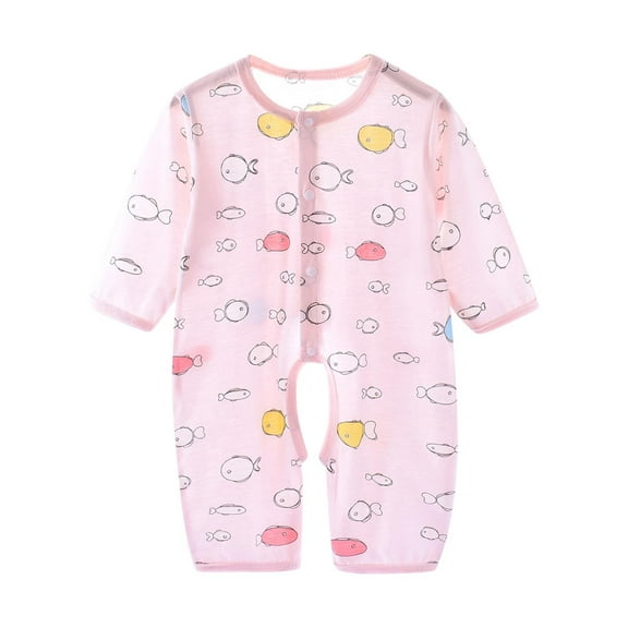 THDHVS Newborn Boy Clothes,Newborn Onesies,Kid's Comfortable Jumpsuit Baby's Summer Long Sleeve Breathable Bag Fart Jacket Pink 3-6 Months