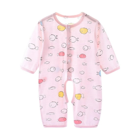 THDHVS Newborn Boy Clothes,Newborn Onesies,Kid's Comfortable Jumpsuit Baby's Summer Long Sleeve Breathable Bag Fart Jacket Pink 6-9 Months