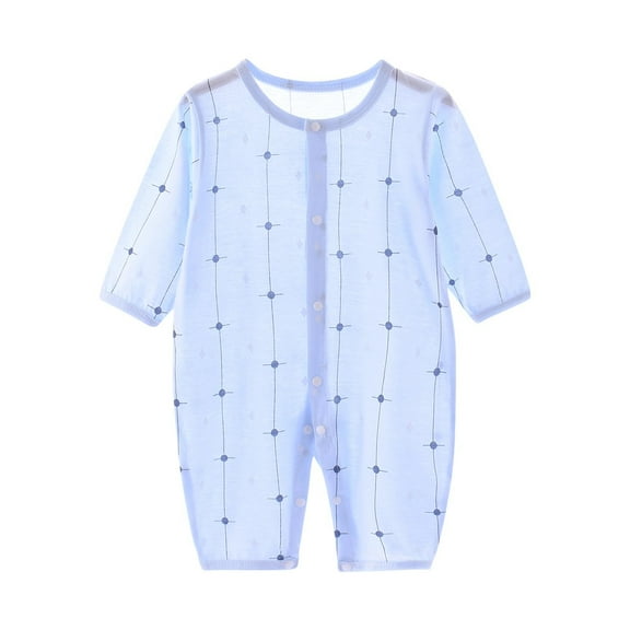THDHVS Newborn Boy Clothes,Newborn Onesies,Kid's Comfortable Jumpsuit Baby's Summer Long Sleeve Breathable Bag Fart Jacket Blue 0-3 Months