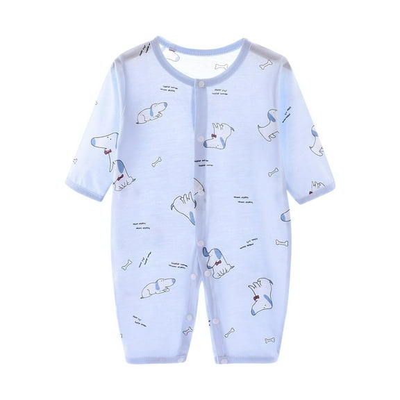 THDHVS Newborn Boy Clothes,Newborn Onesies,Kid's Comfortable Jumpsuit Baby's Summer Long Sleeve Breathable Bag Fart Jacket Blue 3-6 Months