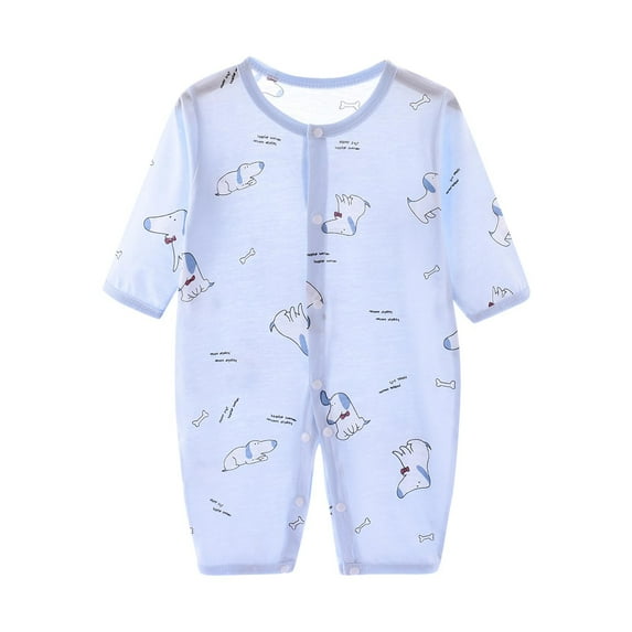 THDHVS Newborn Boy Clothes,Newborn Onesies,Kid's Comfortable Jumpsuit Baby's Summer Long Sleeve Breathable Bag Fart Jacket Blue 6-9 Months