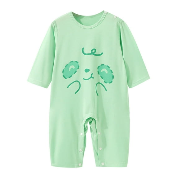 THDHVS Newborn Boy Clothes,Newborn Onesies,Newborn Baby Summer Thin Pajamas Jumpsuit Crawling Suit Green 6-9 Months