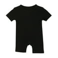thumbnail image 1 of THDHVS Newborn Casual Outfits,Summer Onesies Jumpsuit for Newborn ,Toddler Kid Girls Boys Short Sleeve Solid Color T-Shirt Jumpsuit Romper Black 0-3 Months, 1 of 5