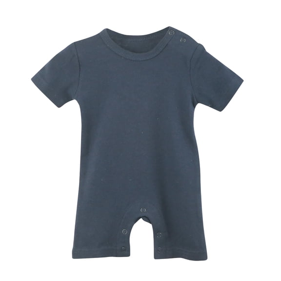THDHVS Newborn Casual Outfits,Summer Onesies Jumpsuit for Newborn ,Toddler Kid Girls Boys Short Sleeve Solid Color T-Shirt Jumpsuit Romper Navy 0-3 Months