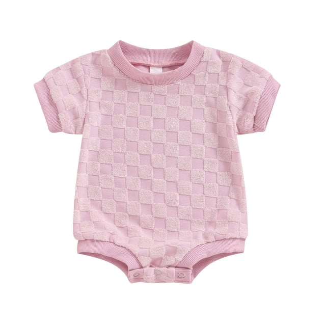 THDHVS Newborn Girl Casual Outfits,Summer Onesies for Newborn ,Baby Spring Onesie Newborn Climbing Clothes Short Sleeve Thin Ha Clothes Bag Fart Clothes Pink 3-6 Months