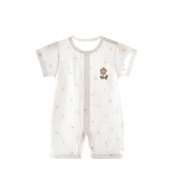 THDHVS Newborn Girl Casual Outfits,Summer Onesies for Newborn ,Newborn Baby Cute Print Cotton Thin Pajamas Air-conditioned Clothing Outdoor Kid's Clothing White 3-6 Months