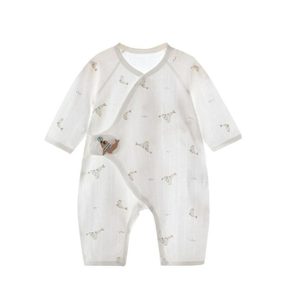 THDHVS Newborn Girl Outfits,Newborn Onesies Girl,Summer Newborn Baby Cute Embroidered Cotton Thin Clothes Ha Yi Long Sleeve Air-conditioned Clothing White 3-6 Months