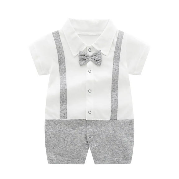 THDHVS Newborn Onesies Boy,Newborn Baby Boy Clothes,Toddler Baby Girls Boys Short Sleeve Print Color T-Shirt Round Neck Jumpsuit Romper Gray 3-6 Months