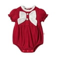 thumbnail image 1 of THDHVS Newborn Casual Outfits,Baby Solid Color Cotton Short Sleeve Round Neck Jumpsuit Red, 1 of 2
