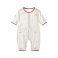 thumbnail image 1 of THDHVS Newborn Onesies Girl,Baby Clothes for Girls,Newborn Baby Summer Thin Quarter Sleeve Air-conditioned Suit Jumpsuit Climbing Suit Print Pajamas Pink 4-7 Months, 1 of 3