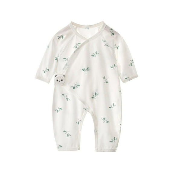 THDHVS Newborn Casual Outfits,Summer Onesies for Newborn ,Newborn Thin Cotton Clothes Long Sleeve Air-conditioned Crawling Clothes Clothes Green 1-3 Months