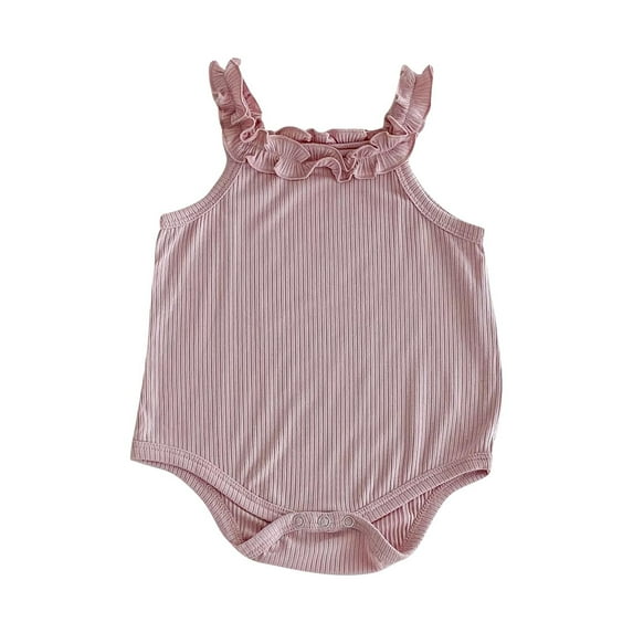 THDHVS Newborn Casual Outfits,Summer Onesies Jumpsuit for Newborn ,Kid's Solid Color Sleeveless Camisole Jumpsuit Baby Summer Breathable Bag Fart Jacket Purple 0-3 Months