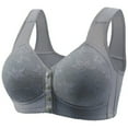 thumbnail image 1 of Summer Savings Clearance 2025! THDHVS Push Up Bra,Bras for Women,Fashion Women Comfortable Soft Breathable Bra Wireless Front Closure Bras Gray 36, 1 of 2