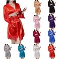 thumbnail image 1 of THDHVS Robes for Women,Womens Pajamas,Women's Bridesmaid Short Satin Robes for Wedding Party White S, 1 of 5