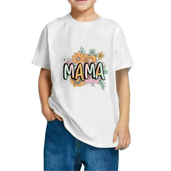 THDHVS Toddler Summer T-shirts,Summer Casual Tops for Kids,Kids' Letter Graphic Tees Short Sleeve Crewneck Oversized T Shirts Summer Clothes for Girls White 7-8 Years