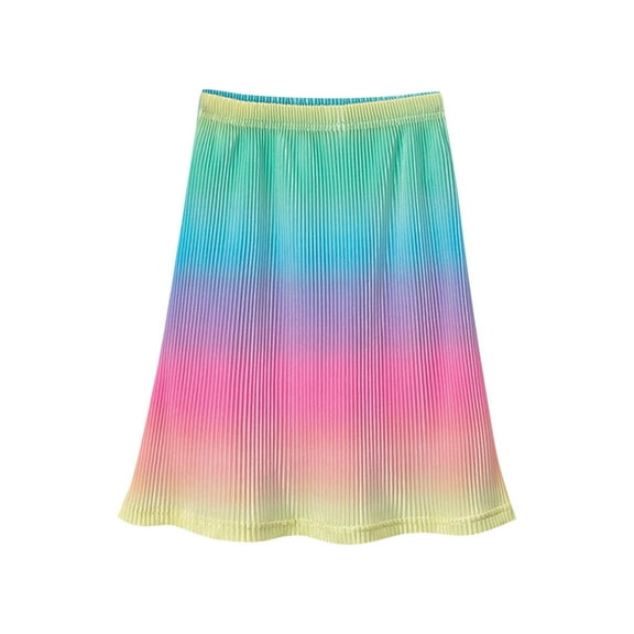 THDHVS Skirts for Girls,Girls Skirts,Girls Mesh Pleated Skirt Elastic High Waist A-Line Midi Skirt for Girl Multicolor 5-6 Years