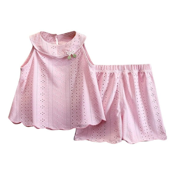 Summer Savings Clearance 2025! THDHVS Toddler Outfits for Girls,Baby Outfits,Baby Girls Clothes Toddler Girl Summer Outfits Sleeveless Infant Tank Top Cute Shorts Set Casual Pants Pink 3-4 Years