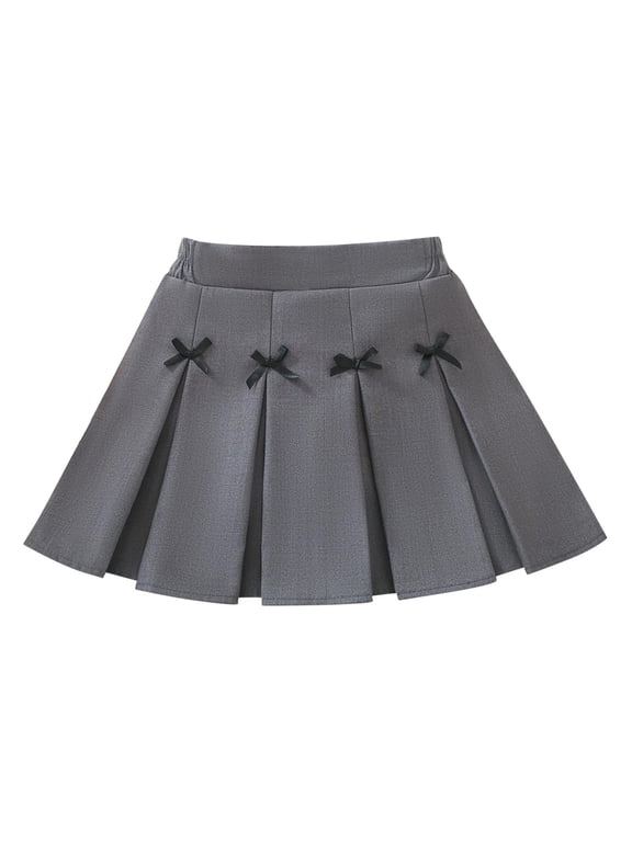 Uniform Skirts for Girls,Girls Skorts,Girls Pleated Mini Skirt High Waist Tennis School Uniform Skirts Gray 7-8 Years