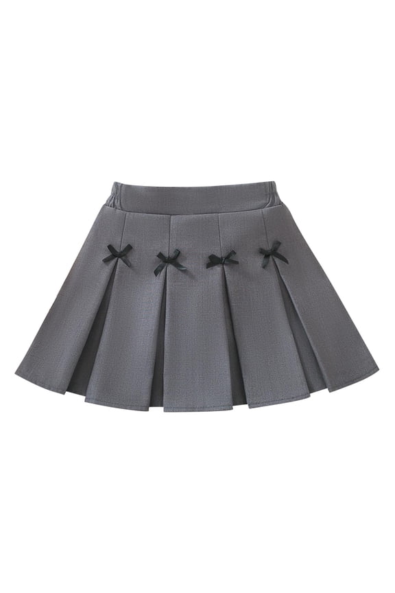 Uniform Skirts for Girls,Girls Skorts,Girls Pleated Mini Skirt High Waist Tennis School Uniform Skirts Gray 7-8 Years