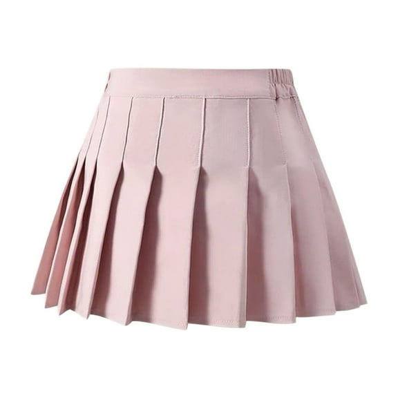 THDHVS Casual Skirts for Girls,Kids Summer Uniform Skirts,Girls' Pleated Skirt Fashion College Style Girls' Half Body Skirt Solid Color Short A-line Skirt Pink 4-5 Years