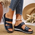 thumbnail image 1 of Summer Savings! THDHVS Wedge Sandals for Women,Womens Sandals Comfortable,Womens Fashion Slides Ladies Lightweight Athletic Yoga Mat Sandals Slip On Thick Cushion Slippers Sandals Blue 6, 1 of 6