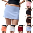 thumbnail image 1 of THDHVS Skirts for Women Trendy,Womens Fashion Solid Color Low Waisted Summer Elastic Waist Leggings Short Skirt Pink L, 1 of 6
