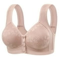 thumbnail image 1 of THDHVS Womens Plus Size Bras,Bras for Women,No Underwire Front Closure Comfortable Senior Wireless Snap Closing Bra Gray 42, 1 of 5